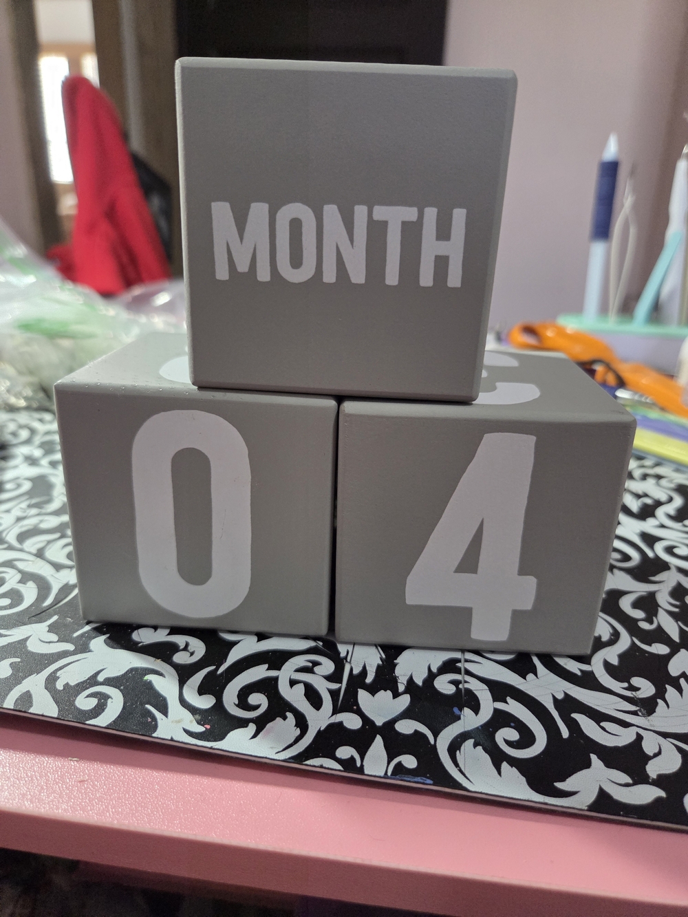 Gray Wooden Milestone Blocks  - Neutral Gray